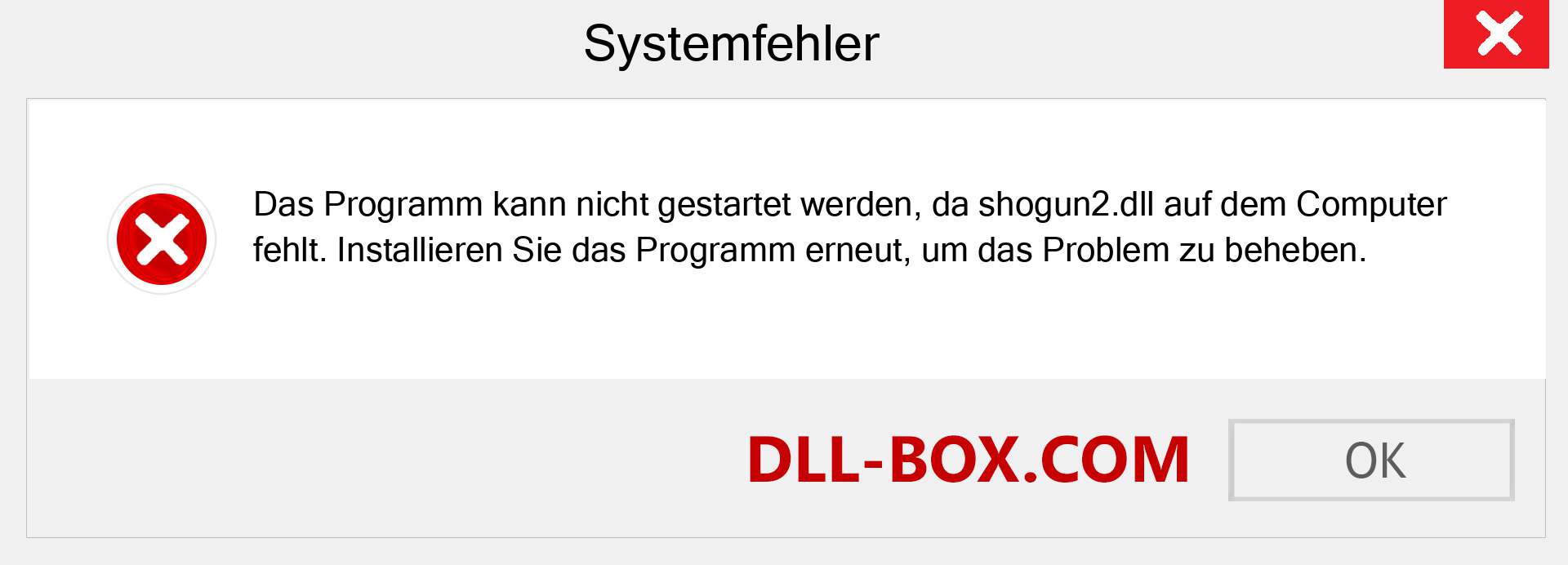 shogun2.dll-Datei fehlt?. Download für Windows 7, 8, 10 - Fix shogun2 dll Missing Error unter Windows, Fotos, Bildern